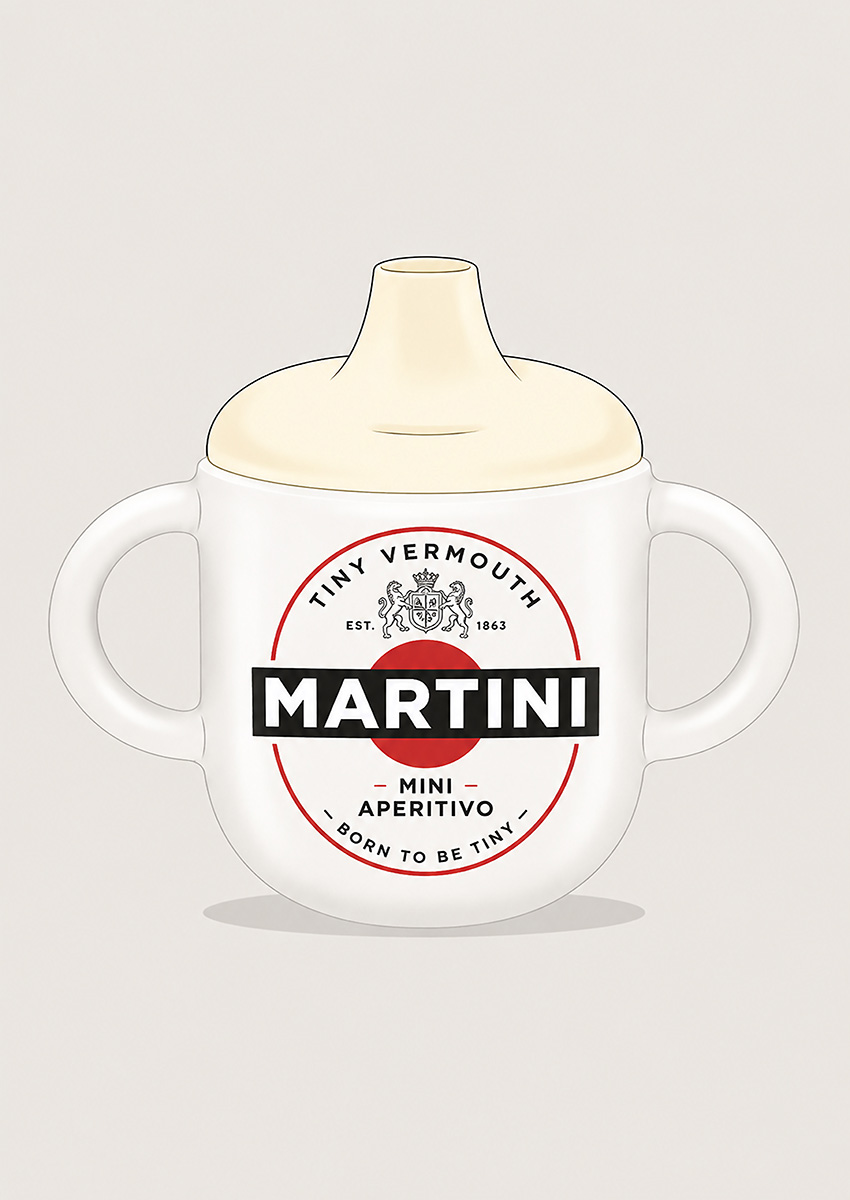 Martini Themed Baby Bottle Canvas Print & Poster Wall Art - AI PRINT LAB
